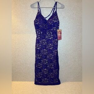 Emerald Sundae Plum Nude Juniors Lace Sequin Dress Size 3 NWT